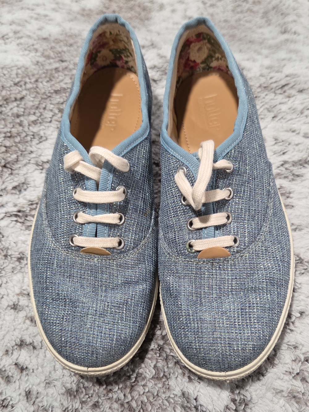hotter Light Blue Canvas Lace-Up Women's Sneakers